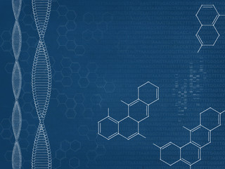 DNA Hintergrund - Blau - obrazy, fototapety, plakaty