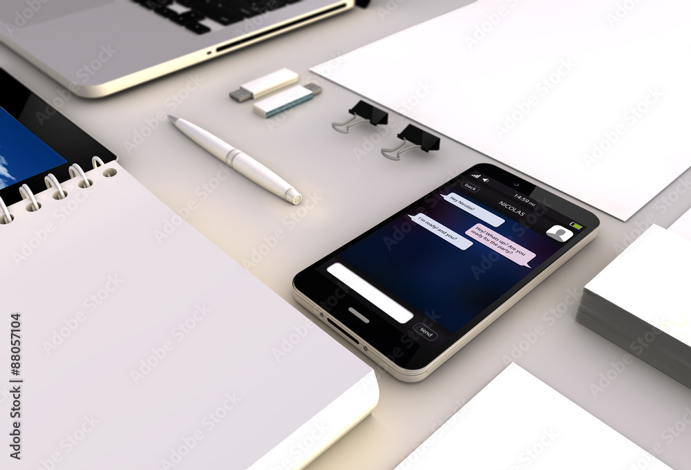 Canvas Prints messaging smartphone office
