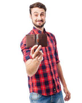 Happy Young Man With Wallet