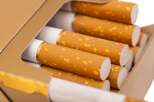 Box of cigarettes, isolated on a white