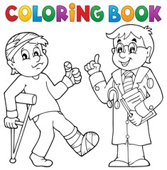 Coloring book with patient and doctor - 88060195