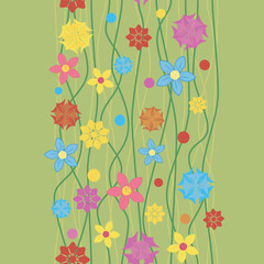Seamless pattern flowers, EPS8 - vector graphics.