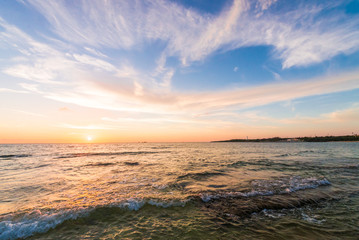 Naklejka premium Dramatic sunset and beautiful coast, Okinawa, Japan
