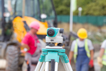 Theodolite at construction site