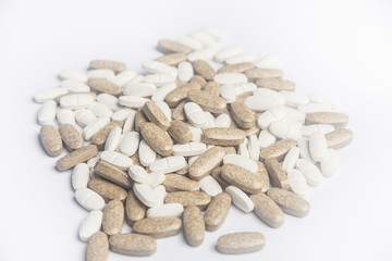 pills isolated on white background