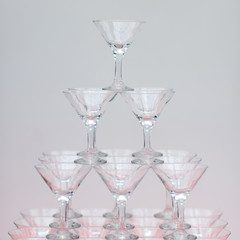 A lot of cocktail glasses