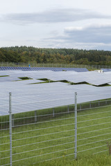 Field with blue siliciom solar cells alternative energy