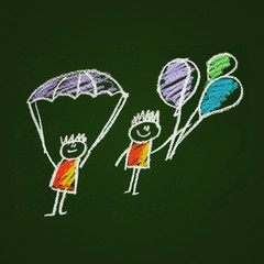 Colorful picture with happy kids