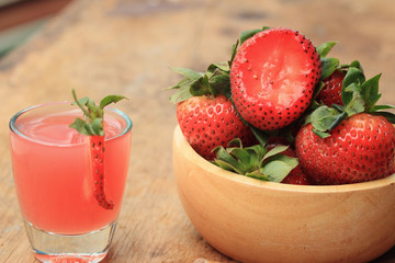 Strawberry juice fresh