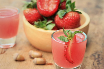 Strawberry juice fresh