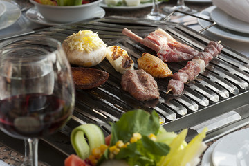 Meat on the grill