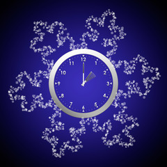 Fototapeta na wymiar Daylight savings time, clocks back, backwards into winter. Cloc