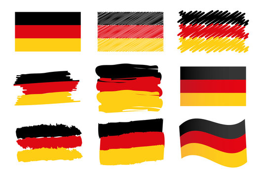Deutschland Flagge Fahne Icon Button Germany