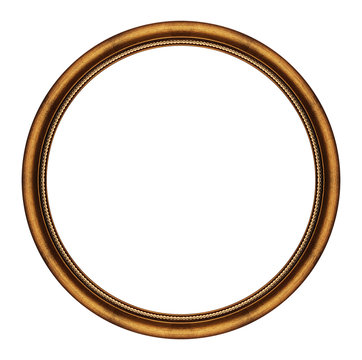 Round wooden picture frame