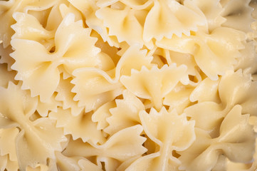 Cooked bow tie pasta