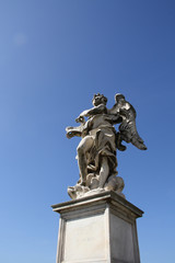 Fototapeta na wymiar Rome,Italy,Castel Sant'Angelo,Ponte Sant'Angelo,Angel.