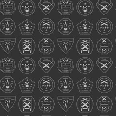 Logotype set for construction and carpentry industries seamless
