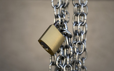 Padlock on a chain