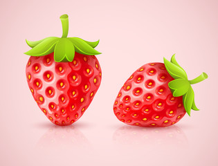 Red strawberries. Eps10 vector illustration
