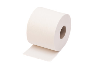Simple toilet paper on white background