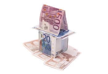 A house made from euro bills 