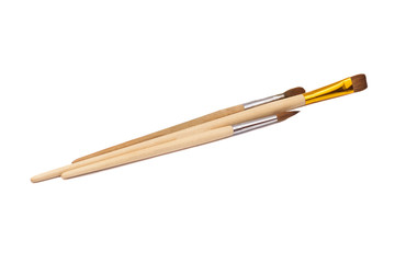 paint brushes on white background 