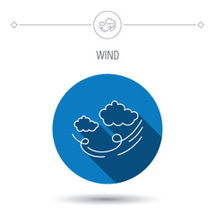 Wind icon. Cloud with storm sign.