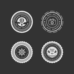 Set of Retro Summer Holidays Vintage Label. Vector Design Elements