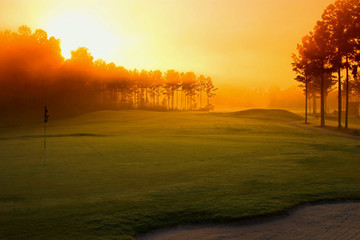 golf course at dawn - Powered by Adobe