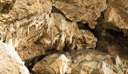 Stalactites and Stalagmites in Cave