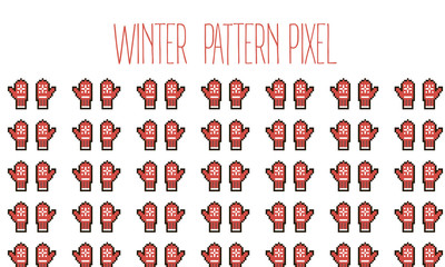 Fototapeta na wymiar Winter pattern pixel
