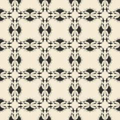 Geometric ornament seamless pattern.  Monochrome design template seamless background. Round, polygonal and grunge motif endless texture.