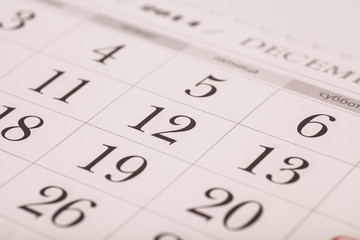 december on calendar