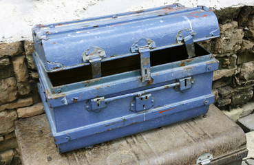 Old dirty metal box