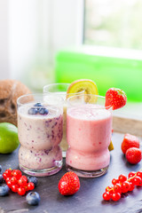 drei verschiedene Smoothies