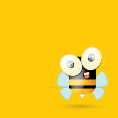 cartoon cute bright baby bee. vector