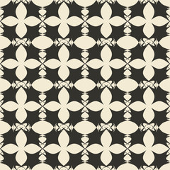 Geometric ornament seamless pattern.  Monochrome design template seamless background. Round, polygonal and grunge motif endless texture.