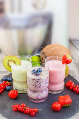 drei verschiedene Smoothies