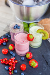 drei verschiedene Smoothies