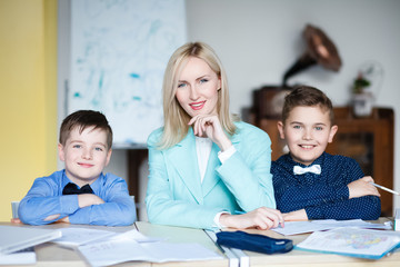 School. children learn in school. training students