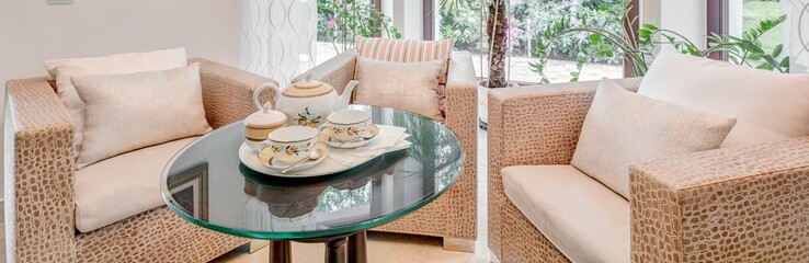 Tasteful armchairs in the house