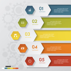 abstract business chart. 5 Steps diagram template/graphic or website layout.