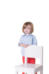 Portrait of a preschool toddler isolated