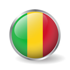 Mali flag button vector