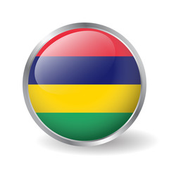 Mauritius flag button vector