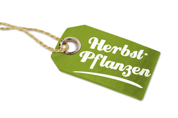 Anhänger mit Herbstpflanzen Pflanzzeit Herbst