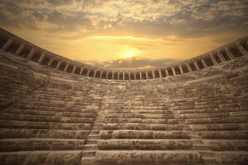 Naklejka premium Old amphitheater Aspendos in Antalya, Turkey