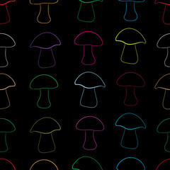Seamless color contours of mushrooms