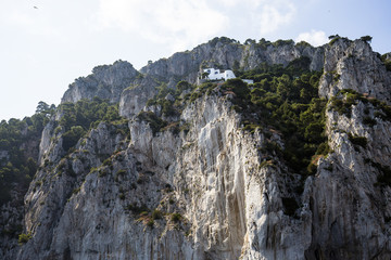 Fototapeta na wymiar cliffs of Capri island, Capri, Italy