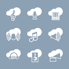 Media and music icon set 

